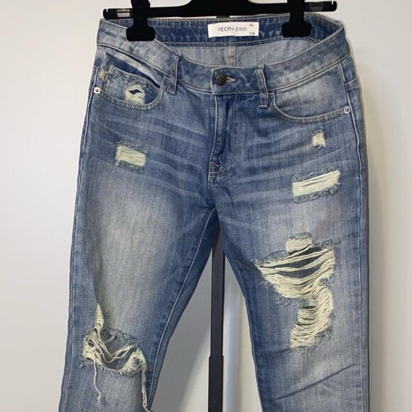 Hidden Jeans Raw Hem Distressed Patched - Picture 8 of 8